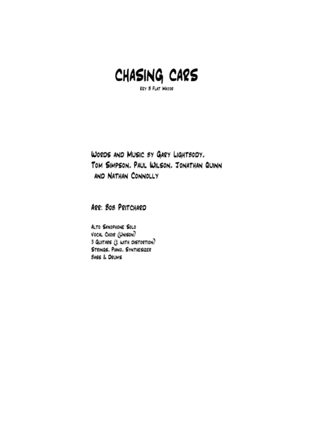 Chasing Cars (arr. Bob Pritchard)