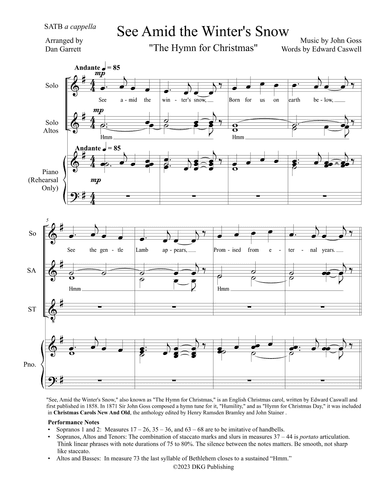 See Amid the Winter's Snow (a cappella) (arr. Dan Garrett)