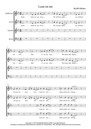 Lean On Me (arr. Martin Jones)