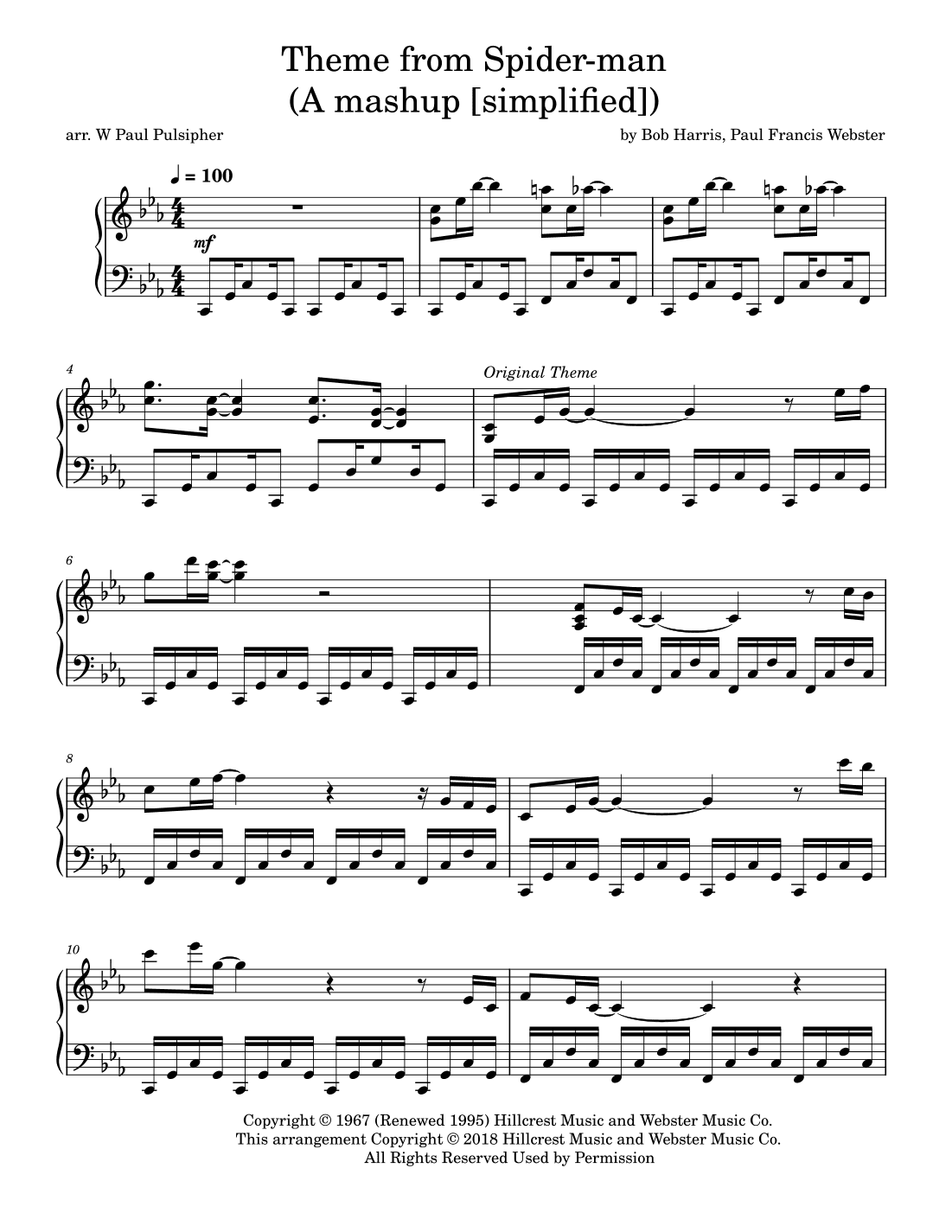 Theme From Spider Man (arr. W Paul Pulsipher)