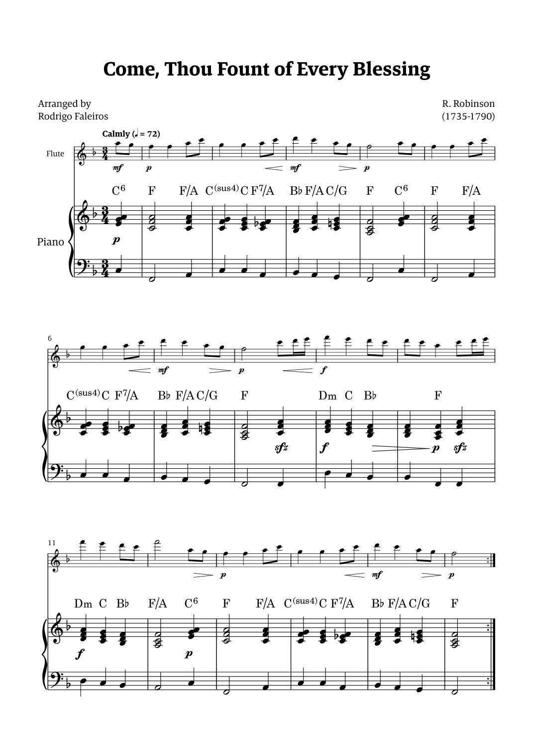 Come Thou Fount of Every Blessing (arr. Rodrigo Faleiros)