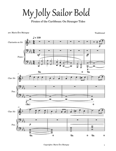 My Jolly Sailor Bold (arr. Marie-Ève Mainguy)