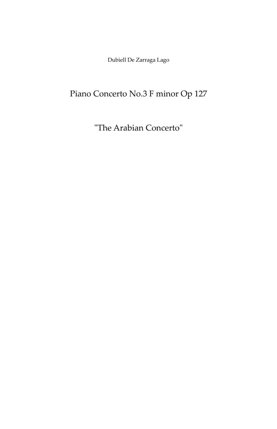 Piano Concerto No.3 F Minor Op.127 Score And Parts