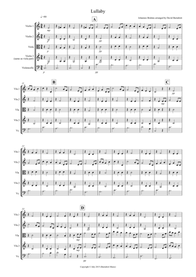 Brahms Lullaby for String Quartet (arr. David Burndrett)