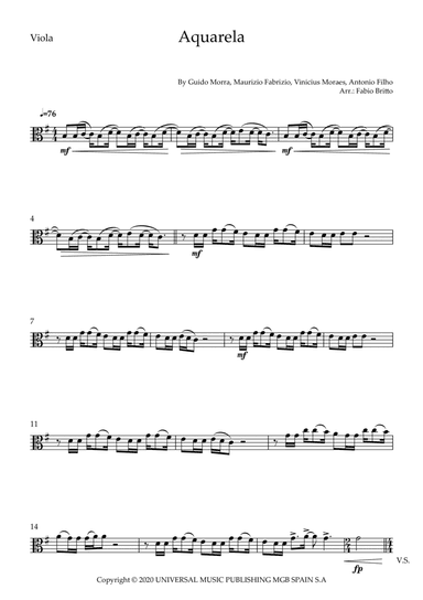 Aquarela-toquinho (arr. Fabio Britto)