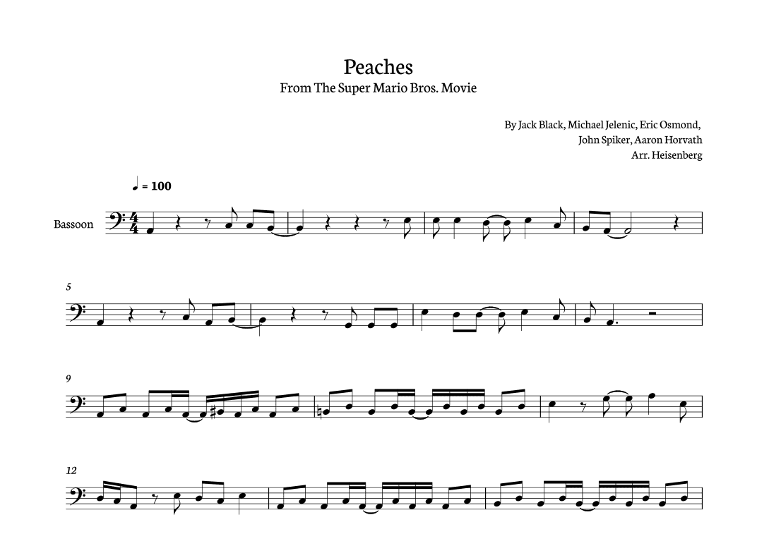 Peaches (arr. Heisenberg)