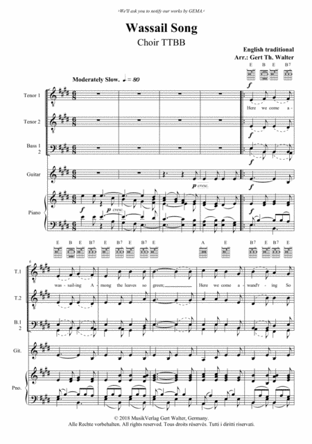 Wassail Song (arr. Gert Th. Walter)