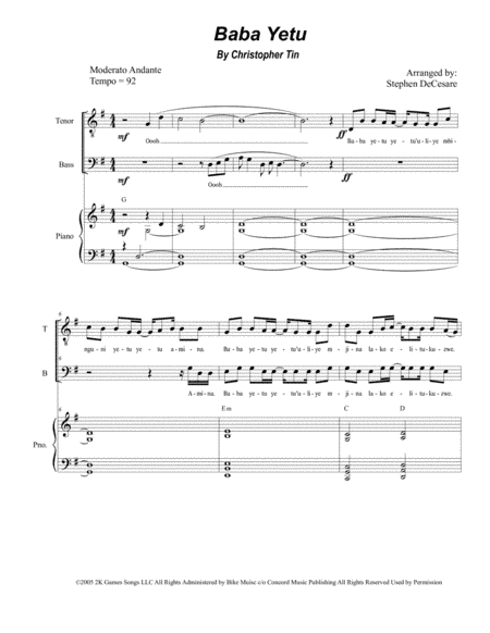 Baba Yetu (arr. Stephen DeCesare)