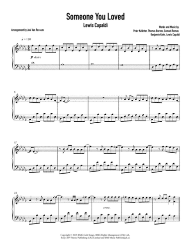 Someone You Loved (arr. Joni Van Rossum)