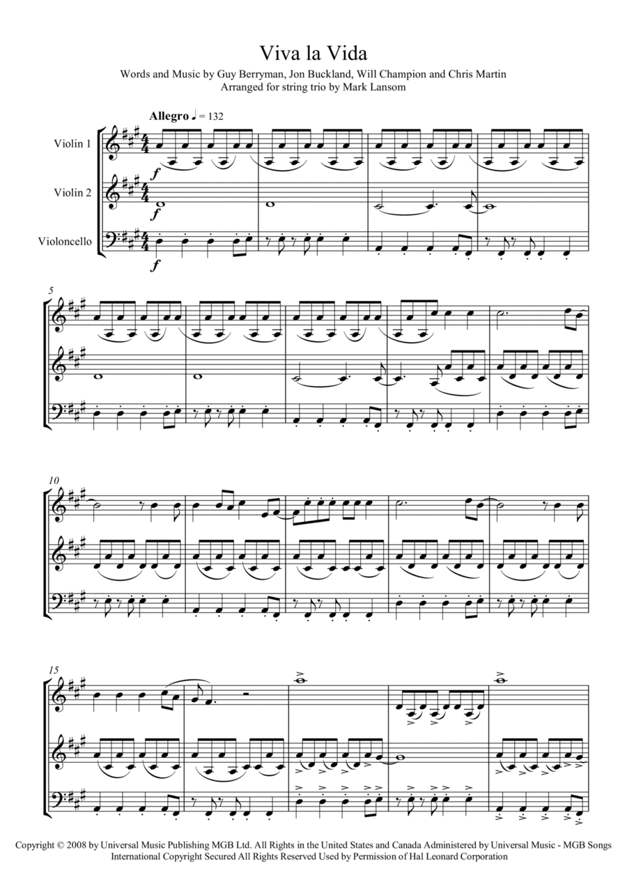 Viva La Vida (arr. Mark Lansom)