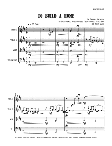 To Build A Home (arr. Alison Gillies)