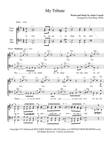 My Tribute (arr. June Berg, MMA)