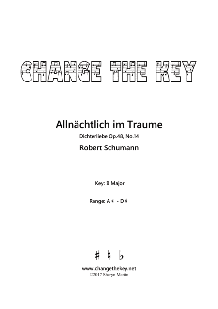 Allnachtlich im Traume - B Major (arr. Change the Key)