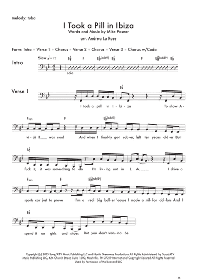 I Took A Pill In Ibiza (arr. Andrea La Rose)