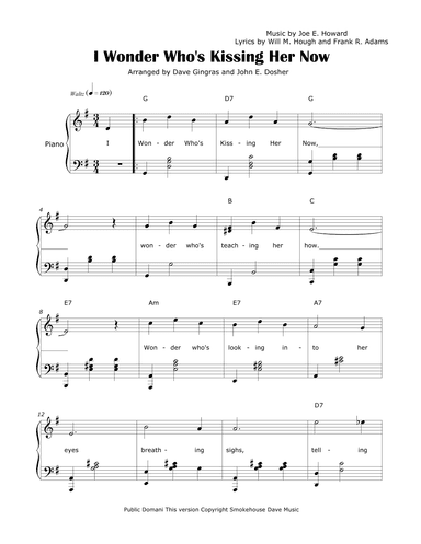 I Wonder Who's Kissing Her Now (arr. Dave Gingras and John E. Dosher)
