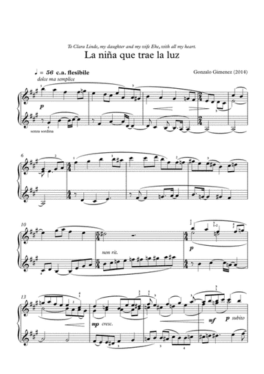 Gonzalo Gimenez - La niña que trae la luz - solo piano