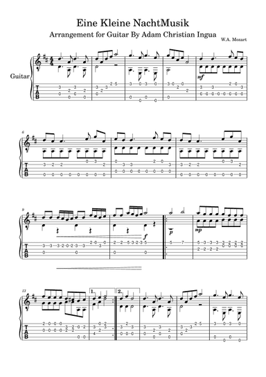 Eine Kleine Nachtmusik (arr. Adam Christian Ingua)