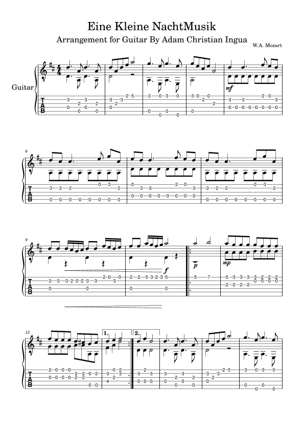 Eine Kleine Nachtmusik (arr. Adam Christian Ingua)