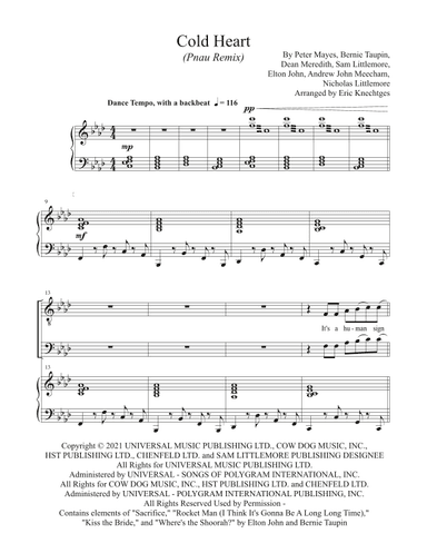 Cold Heart (pnau Remix) (arr. Eric Knechtges)