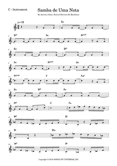 One Note Samba (samba De Uma Nota So) (arr. Fabio Eduardo de Oliveira)