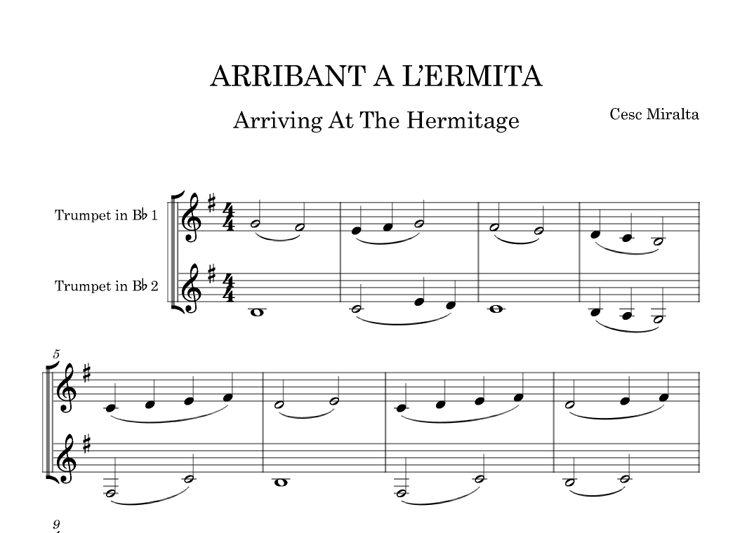 ARRIBANT A L'ERMITA Tp Duet G