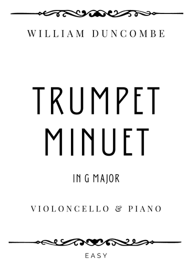 Duncombe - Trumpet Menuet in G Major - Easy (arr. Piacere Music Sheets)