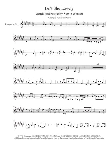 Isn't She Lovely (arr. Kevin Busse)