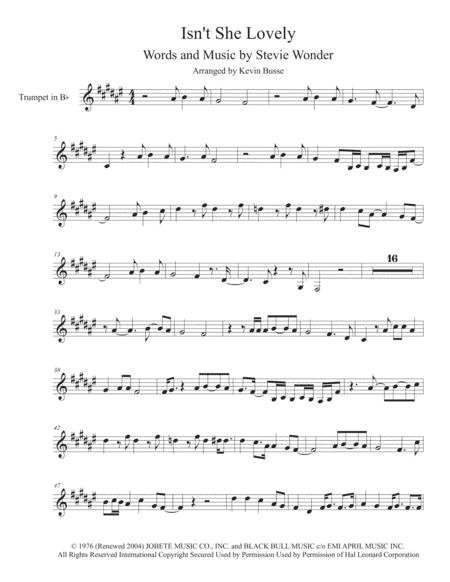 Isn't She Lovely (arr. Kevin Busse)