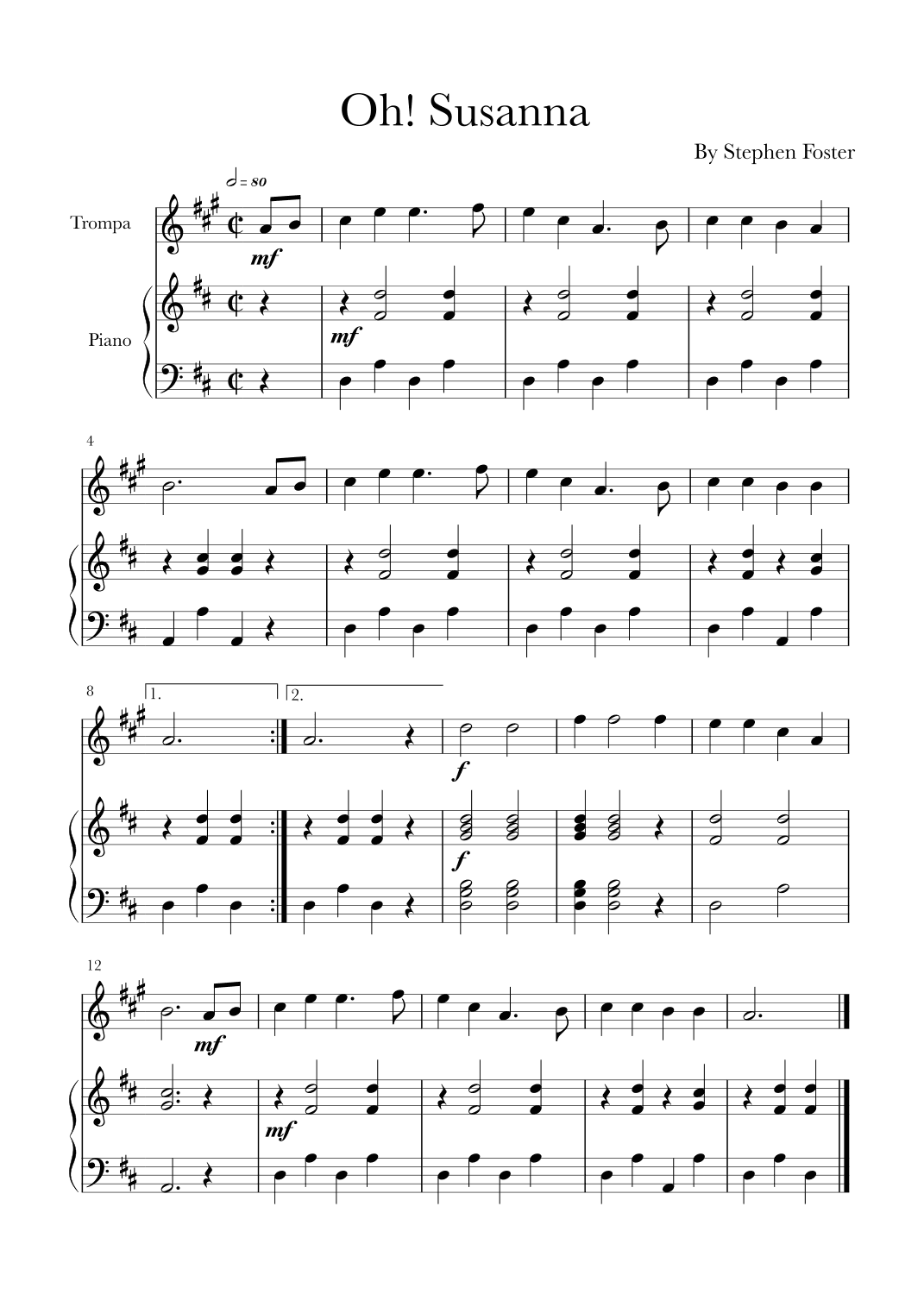 Oh! Susanna (arr. Glauco Fernandes)