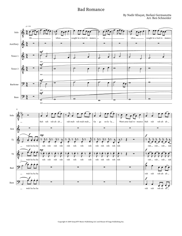 Bad Romance (arr. Ben Schneider)