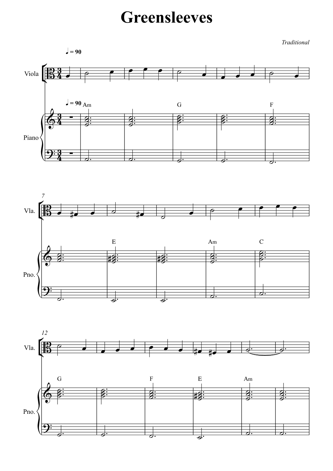 Greensleeves (arr. Wesley S. SIlva)
