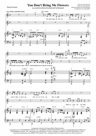 You Don't Bring Me Flowers (arr. Jan Angermüller)