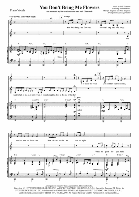 You Don't Bring Me Flowers (arr. Jan Angermüller)