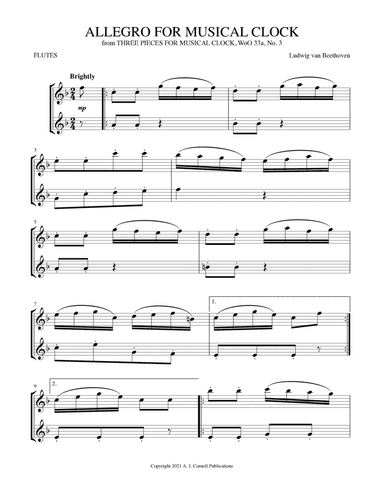 Allegro for Musical Clock, WoO 33, No. 3 (arr. Mark Phillips)