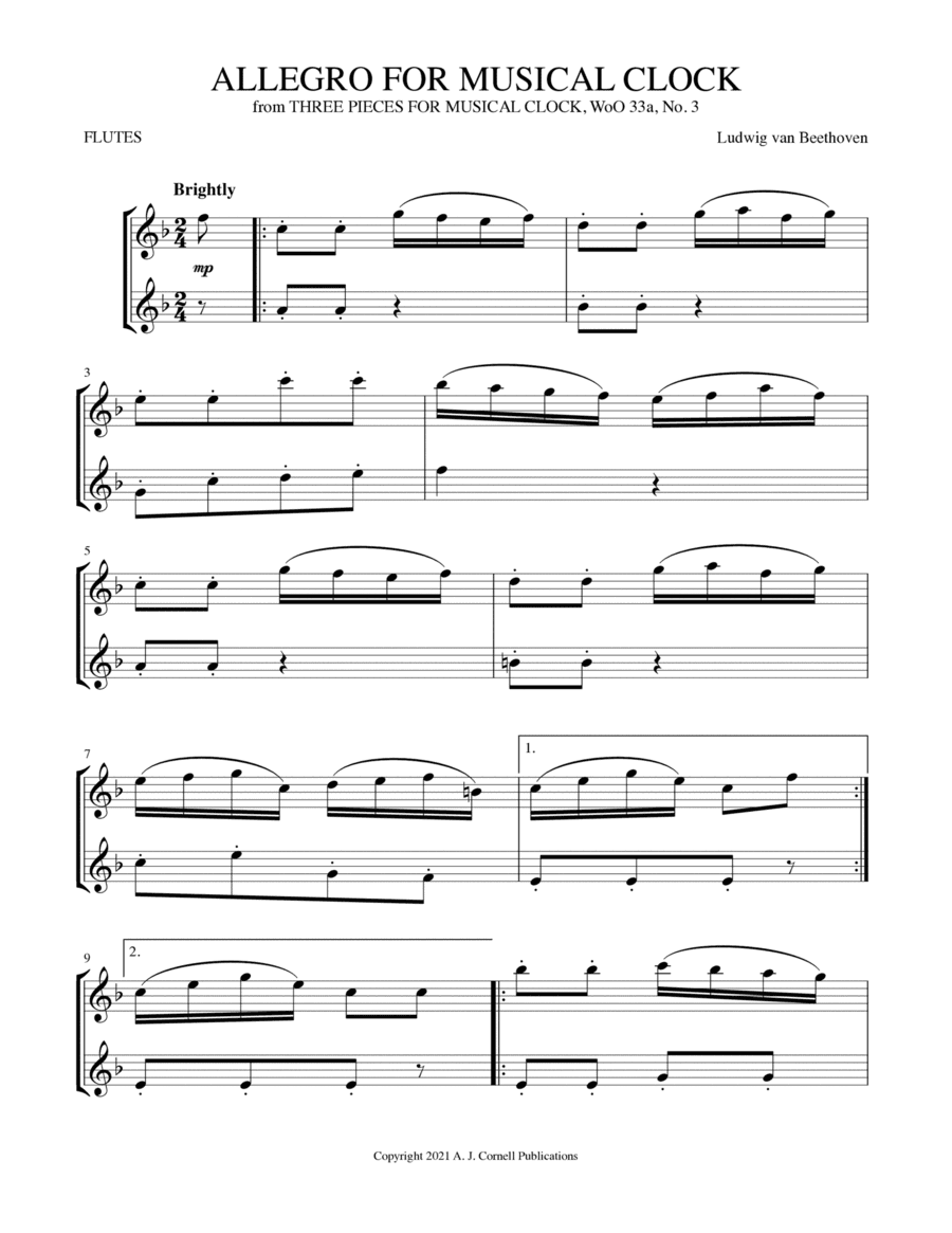 Allegro for Musical Clock, WoO 33, No. 3 (arr. Mark Phillips)