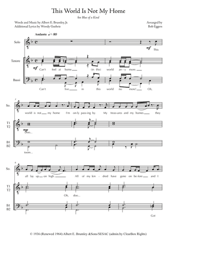 This World Is Not My Home (i'm Just Passing Thru) (arr. Bob Eggers)