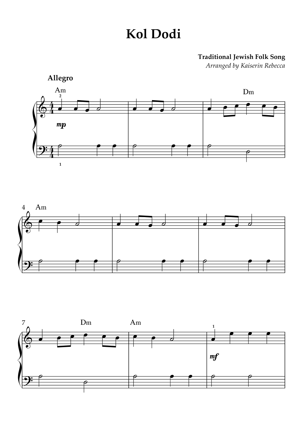 Kol Dodi (arr. Kaiserin Rebecca)