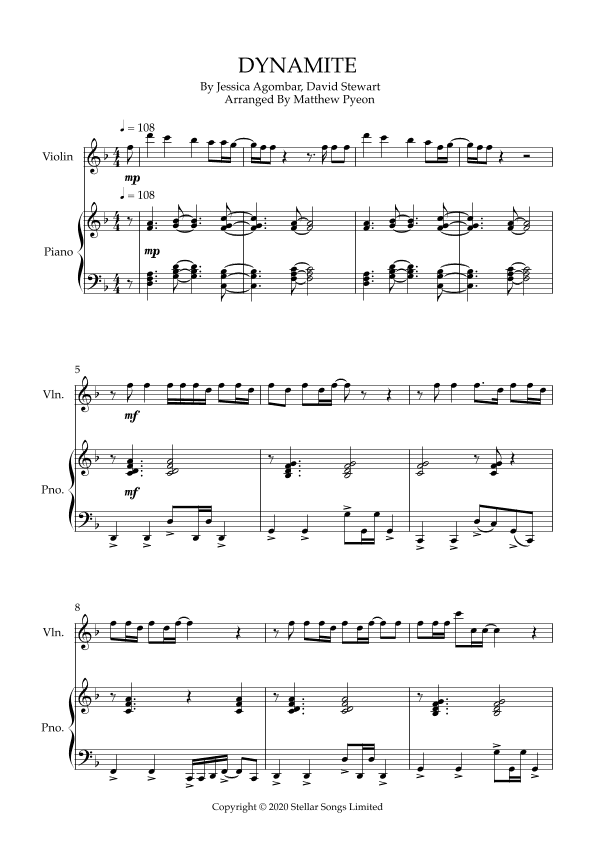 Dynamite (arr. Matthew pyeon)