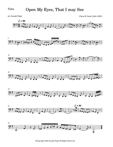 Open My Eyes, That I May See(Tuba Solo) (arr. Joseph Pugh)