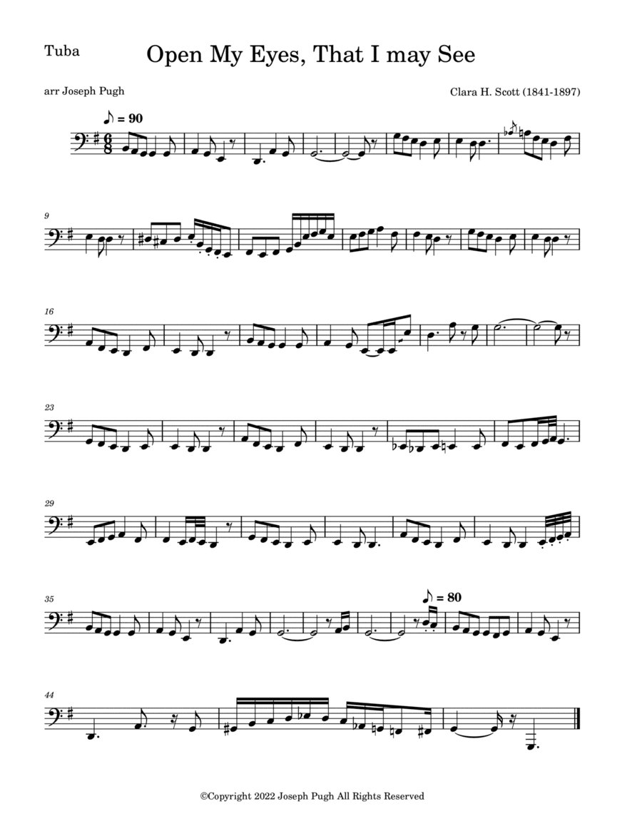 Open My Eyes, That I May See(Tuba Solo) (arr. Joseph Pugh)
