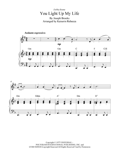 You Light Up My Life (arr. Kaiserin Rebecca)