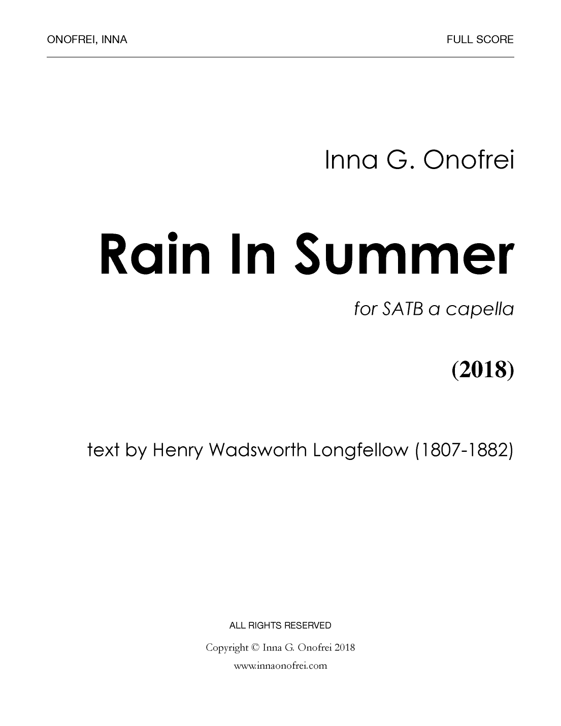 Rain In Summer