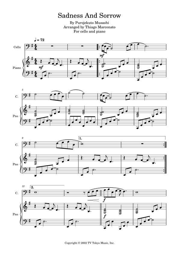 Sadness And Sorrow (arr. Thiago Marconato)