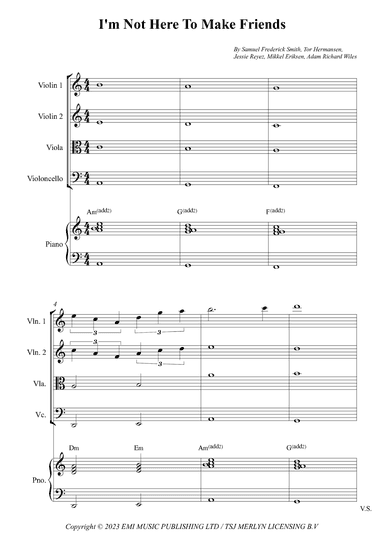 I'm Not Here To Make Friends (arr. Wesley S. SIlva)