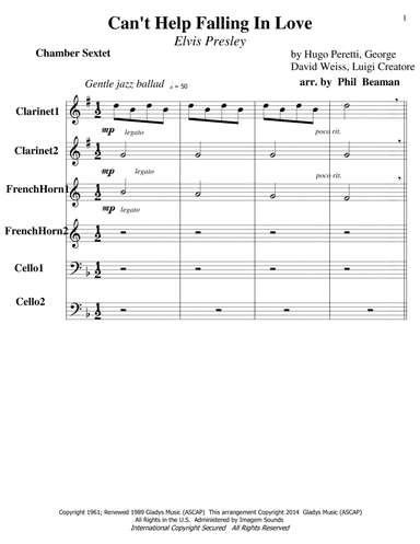 Can't Help Falling In Love (arr. Phil Beaman)