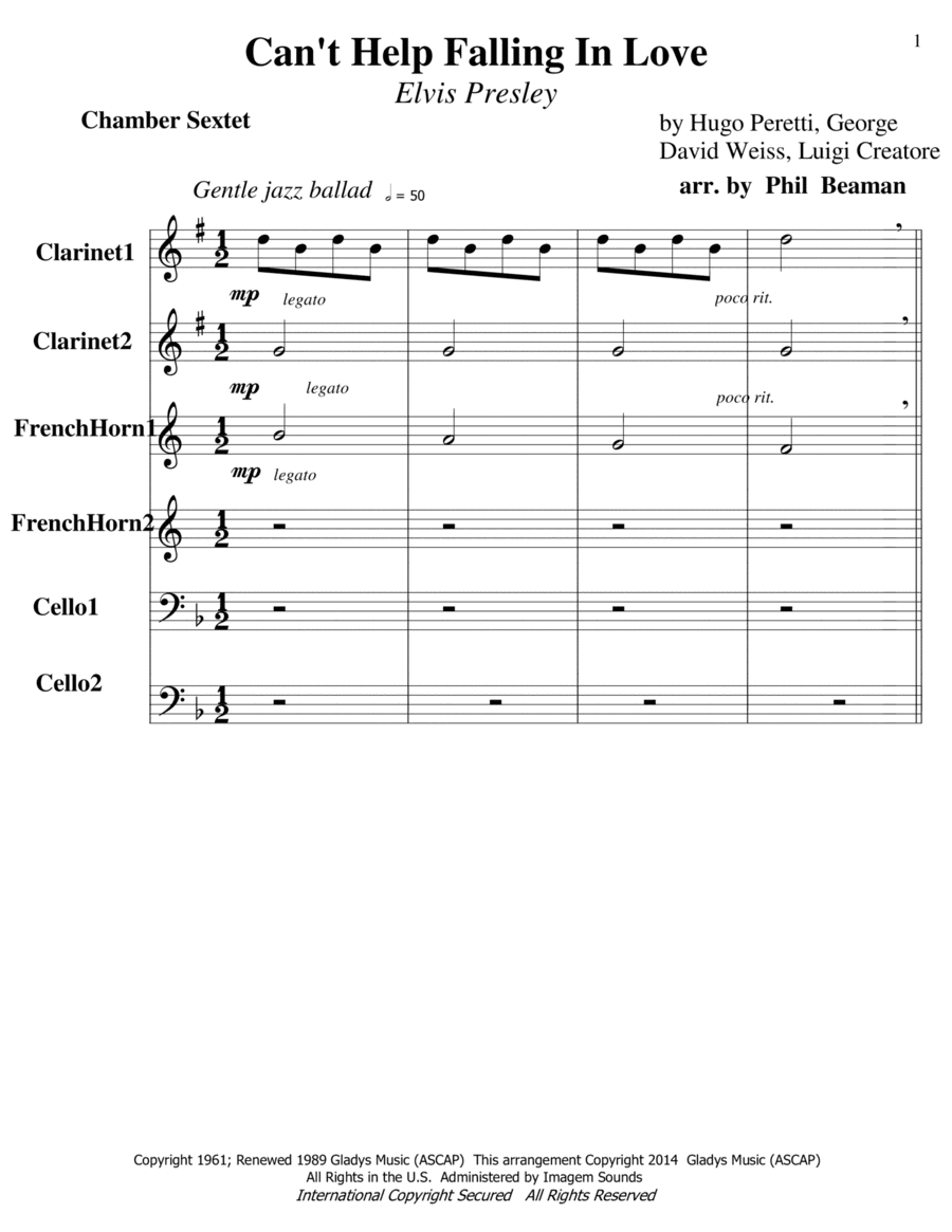 Can't Help Falling In Love (arr. Phil Beaman)
