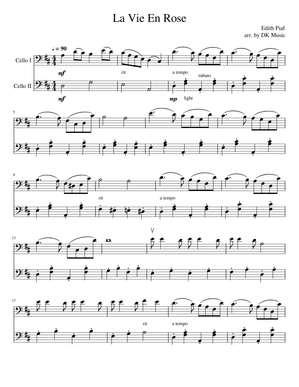 La Vie En Rose (arr. DK Music)