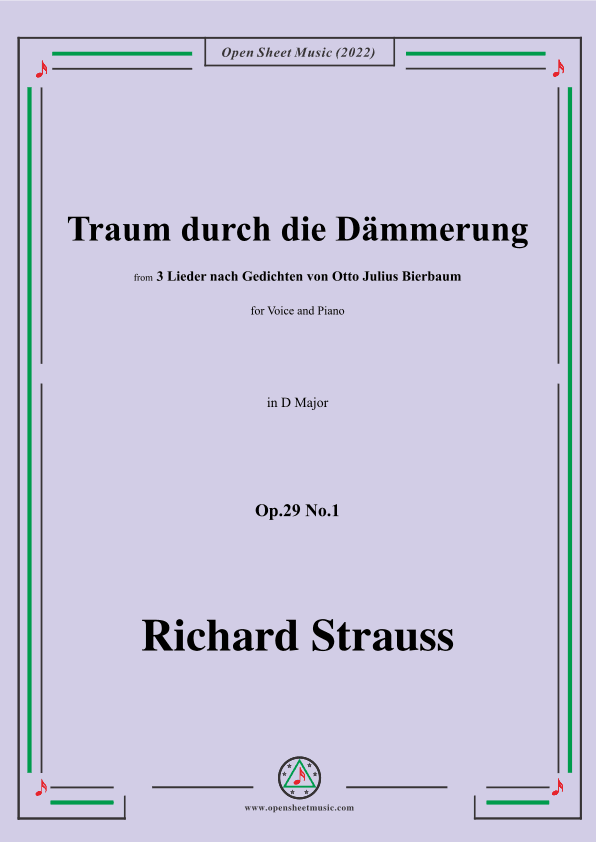 Richard Strauss-Traum durch die Dämmerung,in D Major (arr. OSM Press)