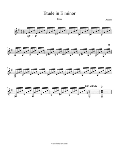 Etude in E minor Pima