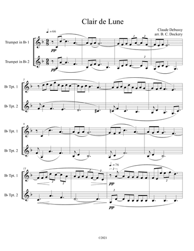 Clair de Lune (Trumpet Duet) (arr. B. C. Dockery)